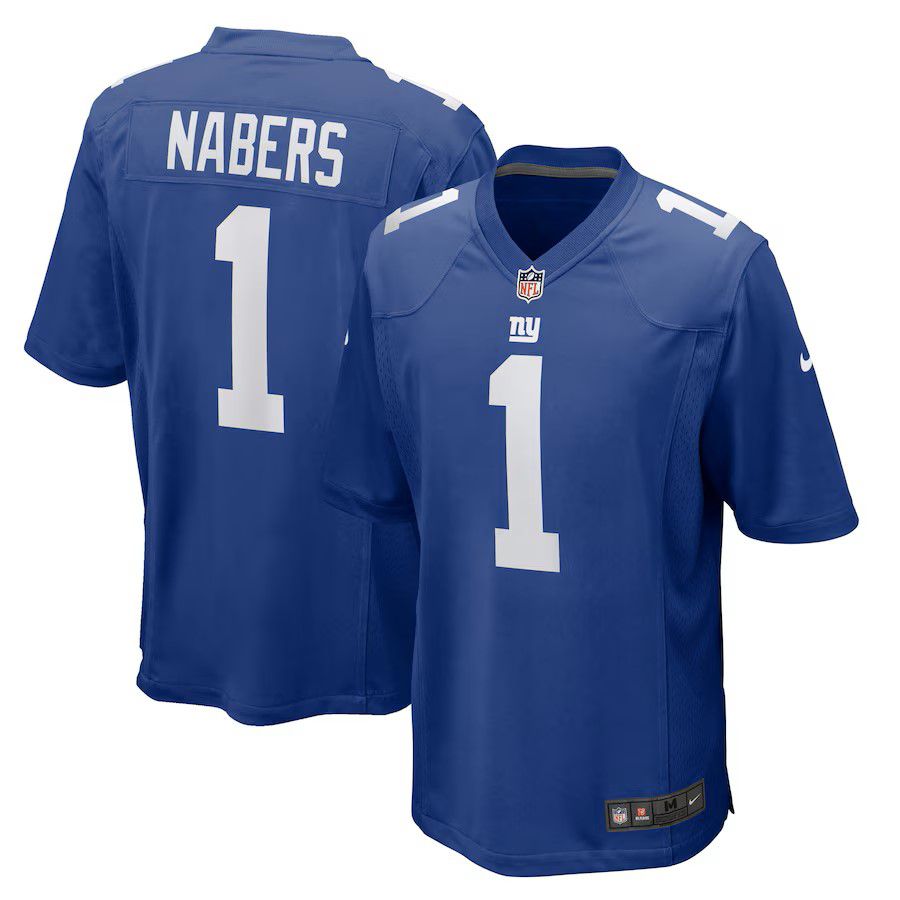 Men New York Giants #1 Malik Nabers Royal 2025 Nike Player Game NFL Jersey->new york giants->NFL Jersey